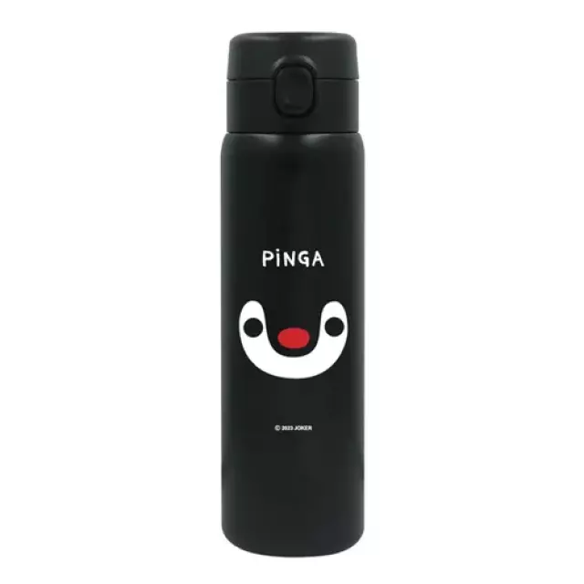 𓂃.◌𓈒𖡼｜JP#企鵝家族/Pingu#Pinga：不鏽鋼，水瓶水壺罐(約65×230mm/保溫88度以上(1時)67度以上(6時)保冷8度以下(6時)/480ml)。