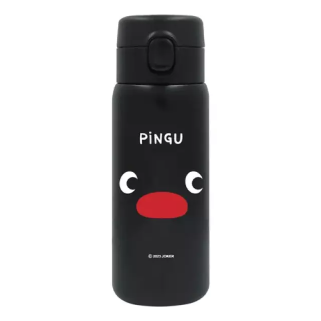 𓂃.◌𓈒𖡼｜JP#企鵝家族/Pingu：不鏽鋼，水瓶水壺罐(約65×184mm/保温86度以上(1時)62度以上(6時)保冷9度以下(6時)/350ml)。