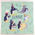 𓂃.◌𓈒𖡼｜JP#企鵝家族/Pingu#演奏樂#綠：方巾五件組(約34×34cm)。