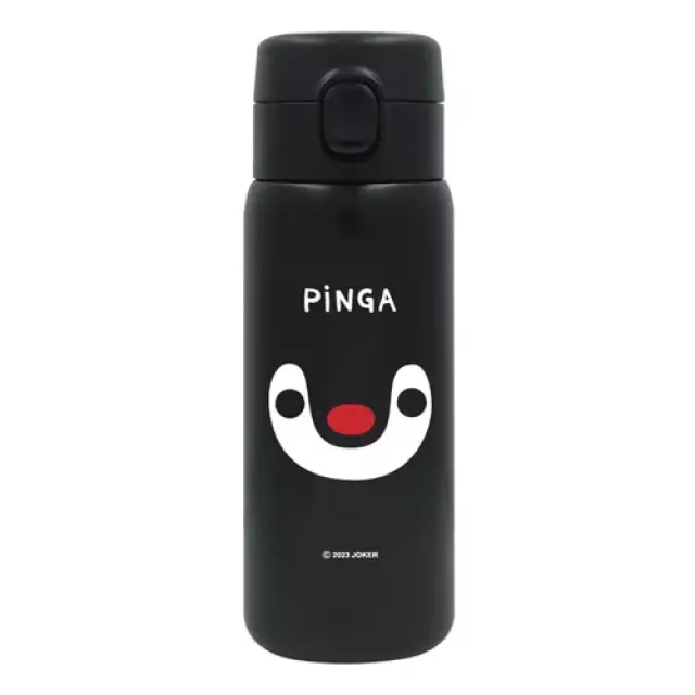𓂃.◌𓈒𖡼｜JP#企鵝家族/Pingu#Pinga：不鏽鋼，水瓶水壺罐(約65×184mm/保温86度以上(1時)62度以上(6時)保冷9度以下(6時)/350ml)。