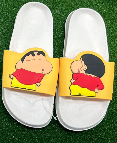 KR/ing#蠟筆小新#黃白色：拖鞋/室內鞋(約25cm)。