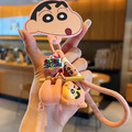 【正版聯名】蠟筆小新植絨動物鑰匙圈-7