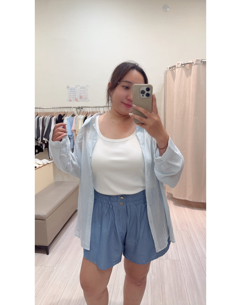 雙扣涼感短褲