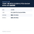 TEAM 十銓 MP33 512GB M.2 PCIe Gen3x4 NVMe SSD 固態硬碟